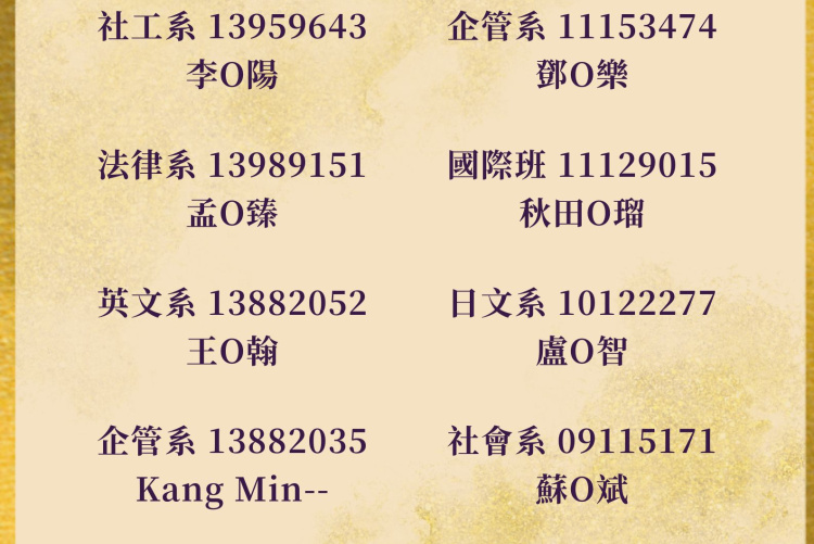 獲獎名單